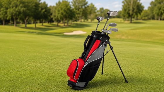 Junior golf set in a stand bag on the fairway