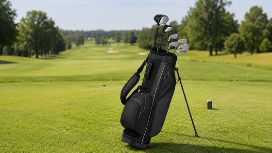 Complete starter set of clubs in a stand bag